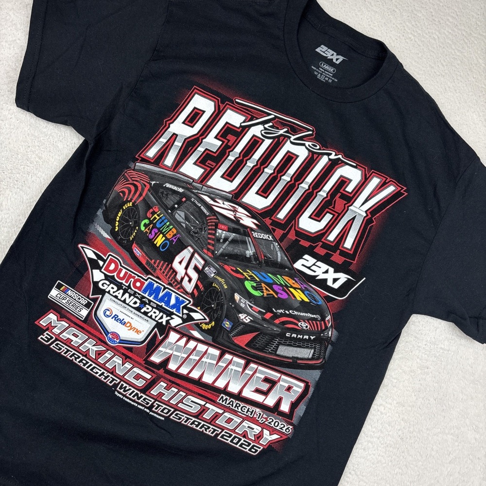 NASCAR Tyler Reddick 2026 DuraMax Grand Prix T-Shirt Large Black 23XI Racing Tee